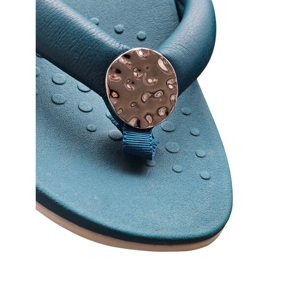 Vionic Womens 9 Lida Thong Post Sandal Arch Support Nile Blue Flip-flops - Picture 6 of 10